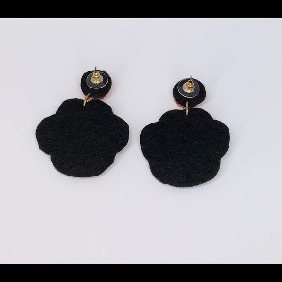 Paw Earrings Tiger Pride Cat Dog Puppy Paws Red - Picture 5 of 6